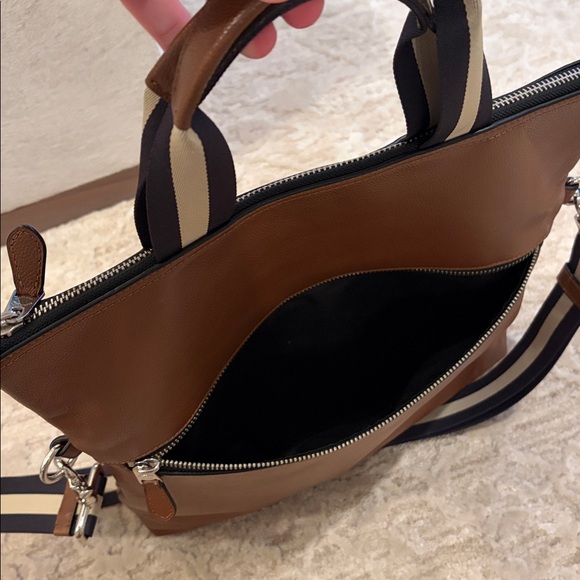 COACH brown pebbled leather tote shoulder laptop bag 💼 - Picture 6 of 10